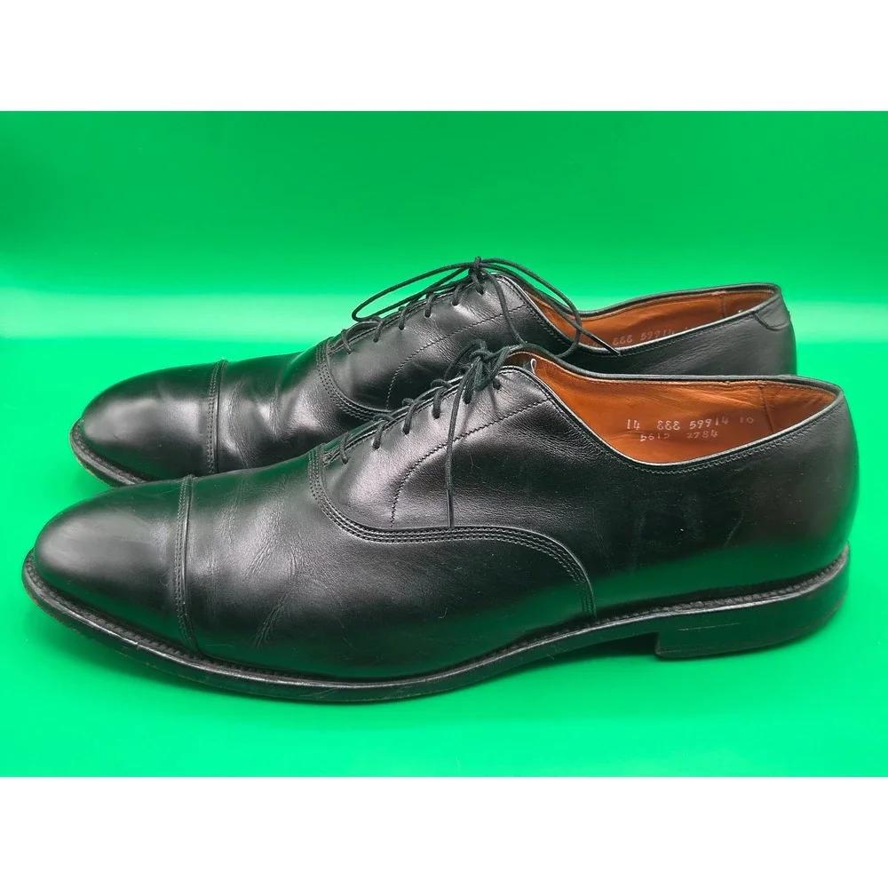 Allen Edmonds Park Avenue Black Leather Cap Toe Oxford Dress Shoes Mens 14 EEE